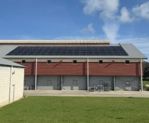 Solar panels on the roof of Norfolk Rise Winery in Mount Benson
